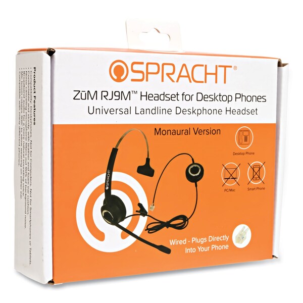 Spracht Spracht ZUMRJ9M Headset - Mono - RJ-9 - Wired - Over-the-head - Monaural - ZUMRJ9M