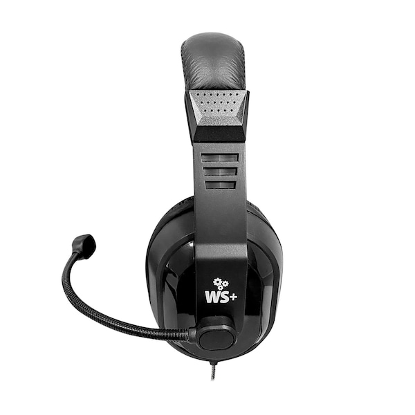 Hamiltonbuhl WorkSmart Plus Deluxe Headset, USB with Boom gooseneck microphone, Leatherette ear cushions - WSP2BK