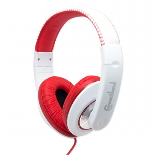 Skilledpower Binaural Design Red / White Headset with 40mm Speaker at 20Hz - 20kHz, Over Head, On Ear - SK132073