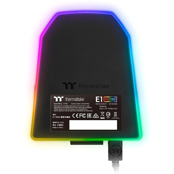 Thermaltake Thermaltake E1 RGB Gaming Headset Stand - Aluminum - Black - GEA-TTP-THSBLK-06