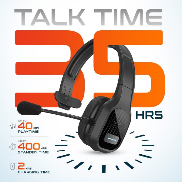 Delton 20X Wireless Computer Headset Bluetooth Headset with Auto-Pair USB with Stand 30 Hours Talk Time - DBTHEAD20XBTDLHSAS1