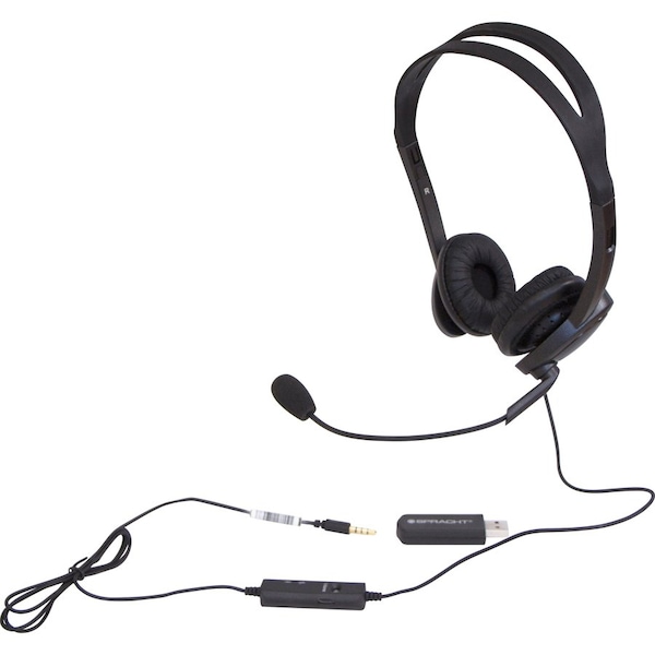 Spracht Binaural Headset, 3.5mm/USB, 9-1/10"Wx4"Lx1-1/2"H, Black - SPTZUM3500