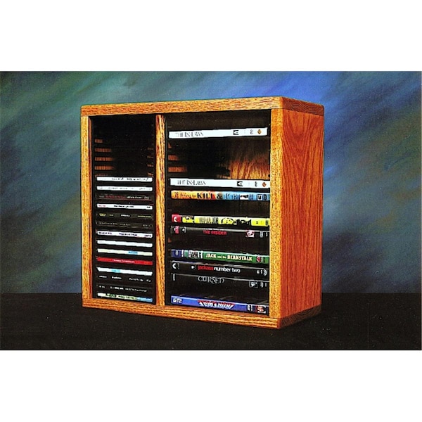 Wood Shed 211-1 CD-DVD Solid Oak desktop or shelf for CDs and DVDs - Individual Locking Slots - 211-1 CD/DVD