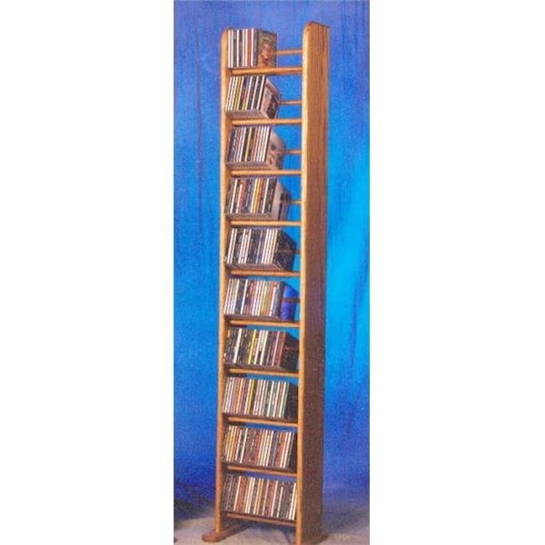 Wood Shed Wood Shed 1004 Solid Oak 10 Row Dowel Tower CD Rack - 1004