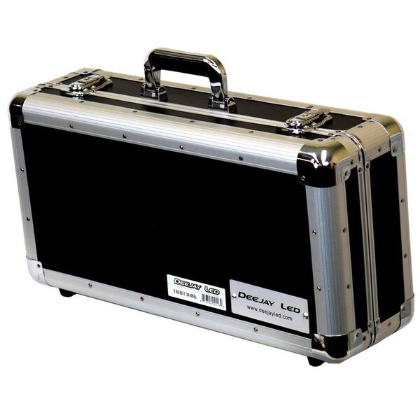 Deejay Led CD Case with 4 Rows Holds up to 100 Standard CD Jewel Cases or up to 200 Plastic Sleeves - TBHECD4BK