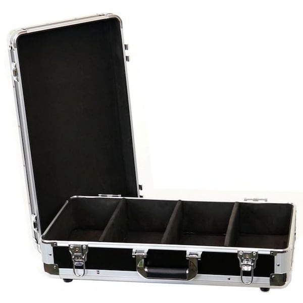 Deejay Led CD Case with 4 Rows Holds up to 100 Standard CD Jewel Cases or up to 200 Plastic Sleeves - TBHECD4BK