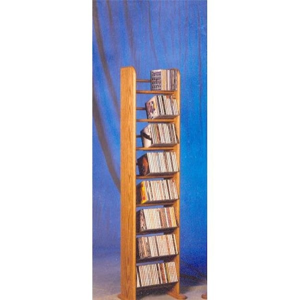 Wood Shed Wood Shed 804 Solid Oak 8 Row Dowel Tower CD Rack - 804
