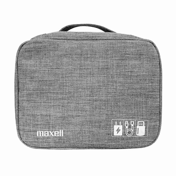 Maxell TG-OG2 SOFT SIDED TECH GEAR ORGANIZER WITH ZIPPER CLOSURE, GRAY PDQ - 197331