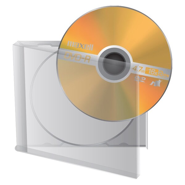 Maxell CD-365 CD/DVD HARD PLASTIC JEWEL CASE, SLIM 5mm CLEAR 40PK - 190074OD