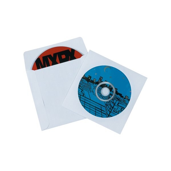 Bsc Preferred CD/ DVD Protective Paper Sleeves, 8 in Inside Lg, 5 in Inside W, Clear/White, Woven, 500 PK - MM1170