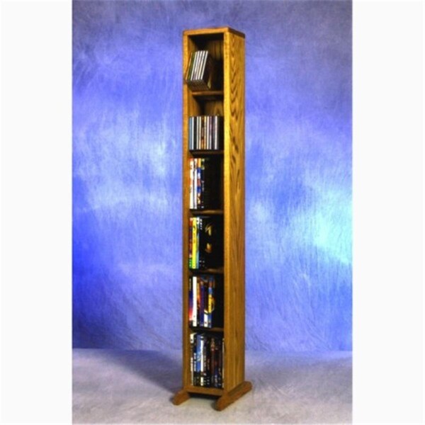 Wood Shed Solid Oak 6 Row Dowel CD-DVD Cabinet Tower - WO599563