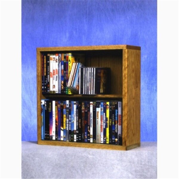 Wood Shed Solid Oak 2 Row Dowel CD-DVD Cabinet Tower - WO599559