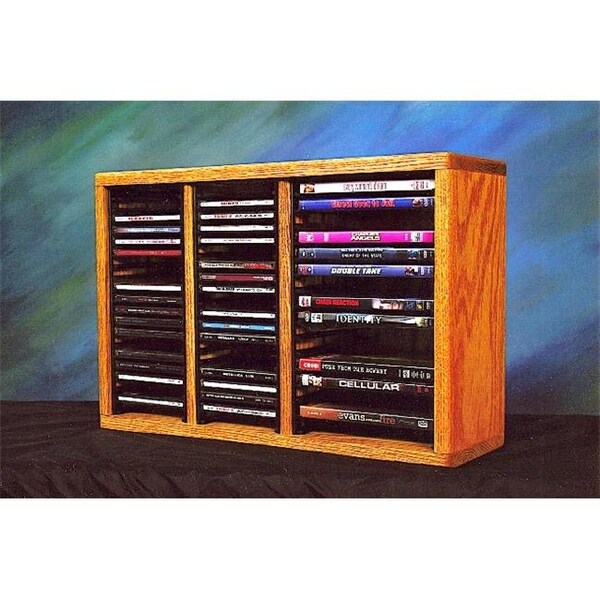 Wood Shed Wood Shed 312-1 CD-DVD Solid Oak desktop or shelf for CDs and DVDs - Individual Locking Slots - 312-1 CD/DVD