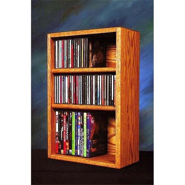 Wood Shed Wood Shed 312-1 W Solid Oak desktop or shelf for CDs and DVDs- VHS Tapes - 312-1 W