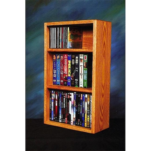 Wood Shed Wood Shed 313-1 W Solid Oak desktop or shelf for CDs and DVDs- VHS Tapes - 313-1 W
