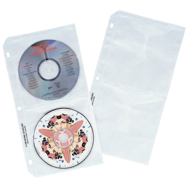C-Line Products Deluxe CD Ring Binder Storage Pages, Standard, Stores 4 CDs, 5 1316 x 11 116, 50PK - 61958-CT
