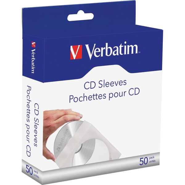 Verbatim Cd/Dvd Paper Sleeves-w/ Clear Window 50Pk - 70126