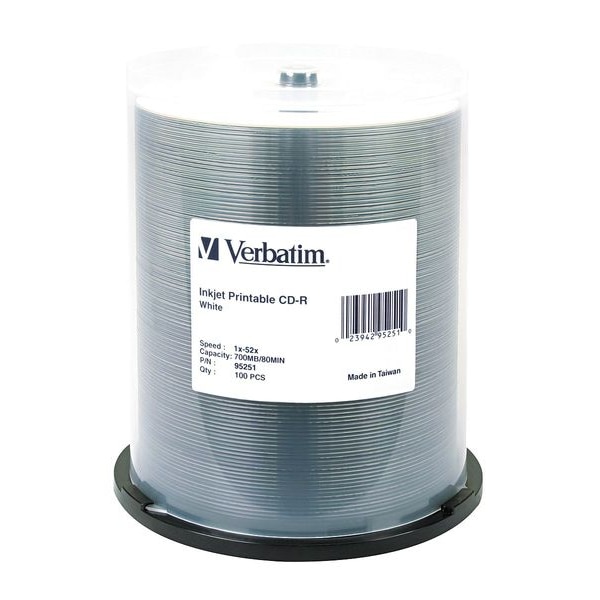 Verbatim CD-R Disc, 700 MB, 80 min, 52x, PK100 - VER95251