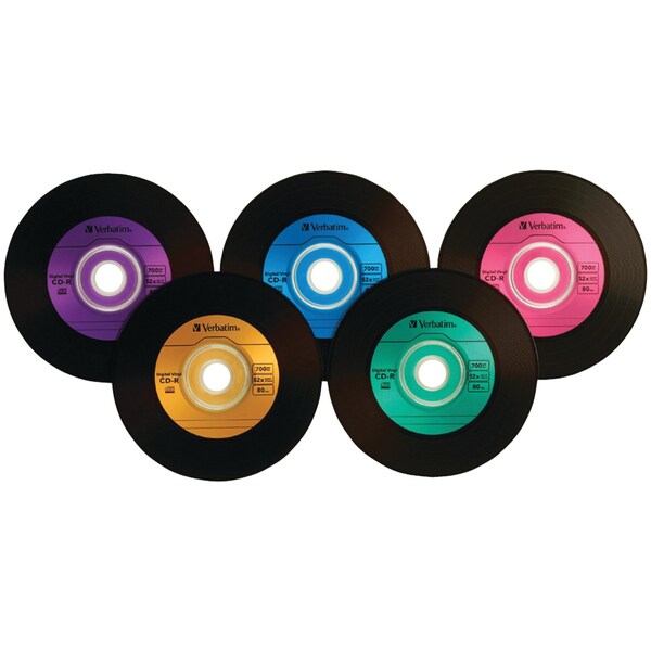 Verbatim Digital 700MB 80-Minute Vinyl CD-R with 50pcs Spindle - 94587