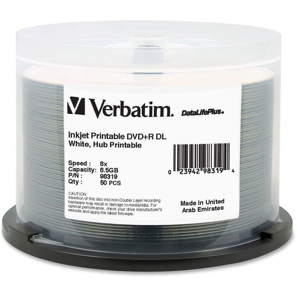 Verbatim DVD+R, DL, PRT, HUB, IJ, WE, 50SP - VER98319