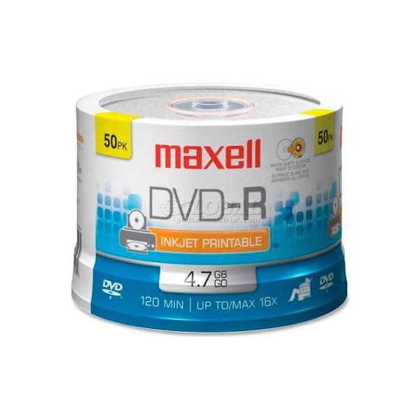 Maxell Maxell DVD Recordable Media, MAX638022, DVD-R Media, 16x Speed, 4.70 GB Capcity - 638022
