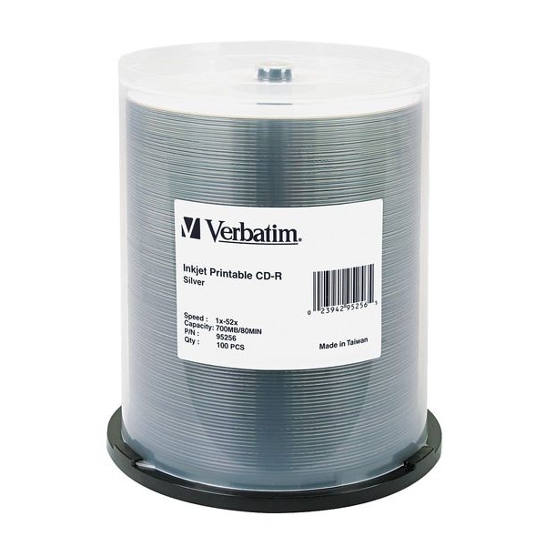 Verbatim CD-R Disc, 700 MB, 80 min, 52x, PK100 - VER95256