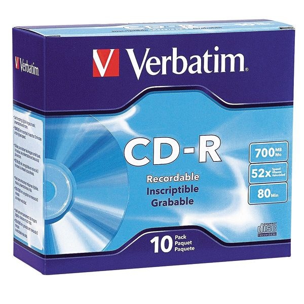Verbatim CD-R Disc, 700 MB, 80 min, 52x, PK10 - VER94935
