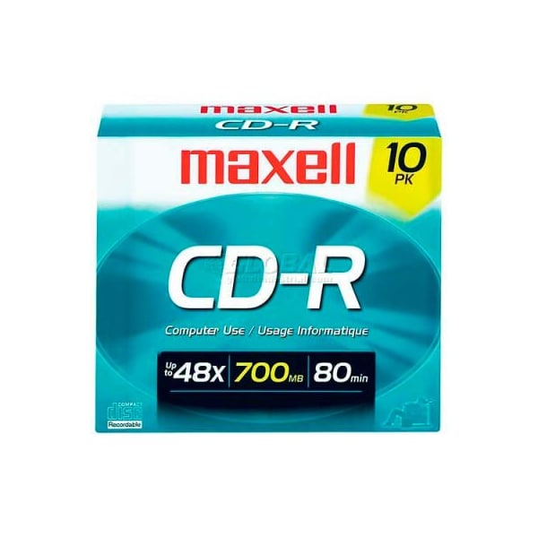 Maxell Maxell CD Recordable Media, MAX648210, CD-R Media, 40x Speed, 700 MB Capcity - 648210