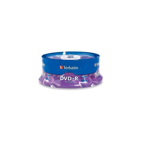 Verbatim Americas Verbatim DVD+R Spindle, 95033, 4.7GB, 120 Minutes, 16X, 25/Pk - 95033