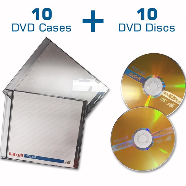 Maxell DVD-R 16X DVD-R WRITE ONCE 4.7GB UP TO 120 MIN RECORDING 10PK SLIM JEWEL CASE, 10PK - 638004