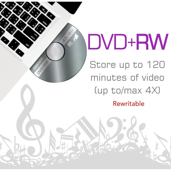 Maxell DVD+RW 4X REWRITABLE 4.7GB UP TO 120 MIN RECORDING 5PK JEWEL CASE, 5PK - 634045