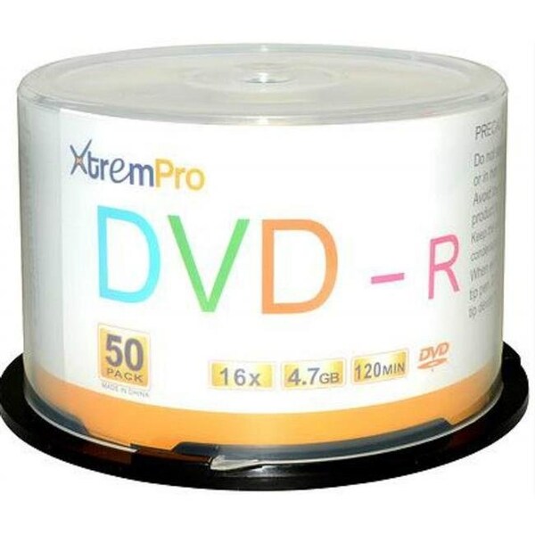 Xtrempro Xtrempro 11032 DVD-R 16X 4.7 GB 120 Minute DVD with Blank Discs Spindle - Pack of 50 - 11032