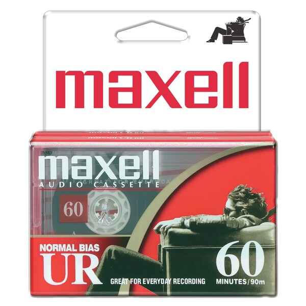 Maxell UR-60 AUDIOTAPE, 60 MINUTE 2PK HANGING, 2PK - 109024