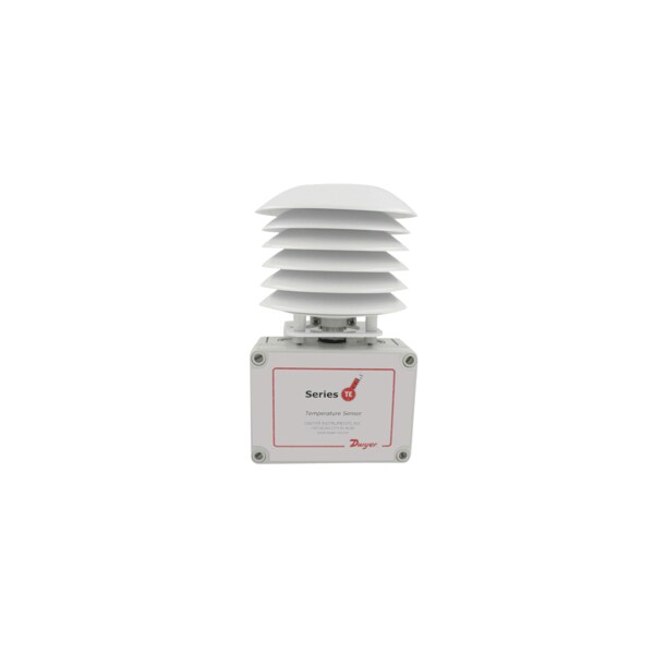 Sensor de temperatura exterior de Dwyer Instruments con protección contra radiación, termistor de 20K - TE-RND-F.