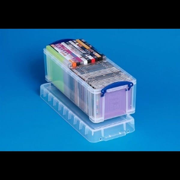 Really Useful Box 7.13 x 17.25 x 6.25 in. Snap-Lid CD-DVD Storage Bin, Clear - 1.72 gal - RUA65C
