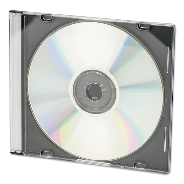 Innovera CD/DVD Slim Jewel Cases, Clear/Black, PK50 - IVR85826