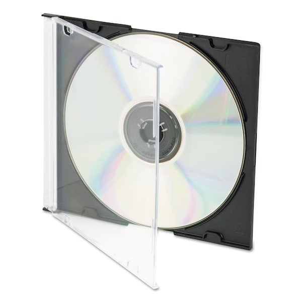 Innovera CD/DVD Slim Jewel Cases, Clear/Black, PK50 - IVR85826