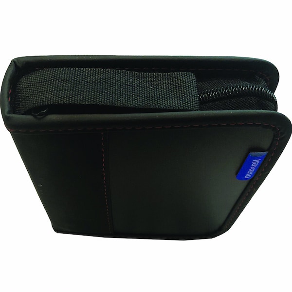 Maxell CD/DVD DISC MEDIA TRAVEL CASE 96ct CLOTH, ZIPPERED, PLASTIC SLEEVE INSERTS BLACK - 197298