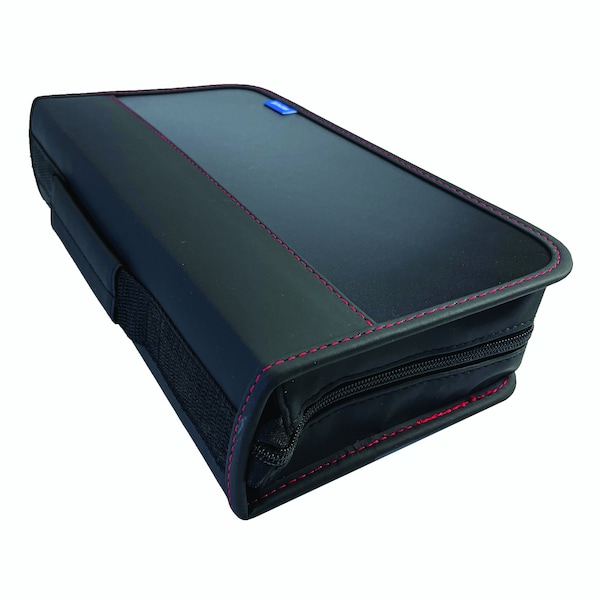 Maxell CD/DVD DISC MEDIA TRAVEL CASE 96ct CLOTH, ZIPPERED, PLASTIC SLEEVE INSERTS BLACK - 197298
