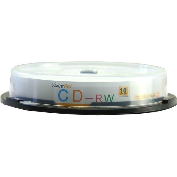 Xtrempro Xtrempro 11041 CD-RW 12X 700MB 80Min Recordable CD Blank Discs in Spindle - Pack of 10 - 11041