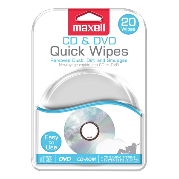 Maxell CD/DVD QUICK DISC MEDIA DRY CLEANING WIPES 20pcs - 190511