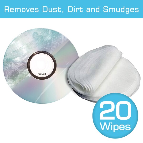 Maxell CD/DVD QUICK DISC MEDIA DRY CLEANING WIPES 20pcs - 190511