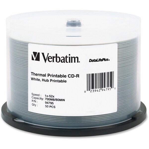 Verbatim CD-R, 700Mb, Hub Prt, Therml, PK50 - 94795