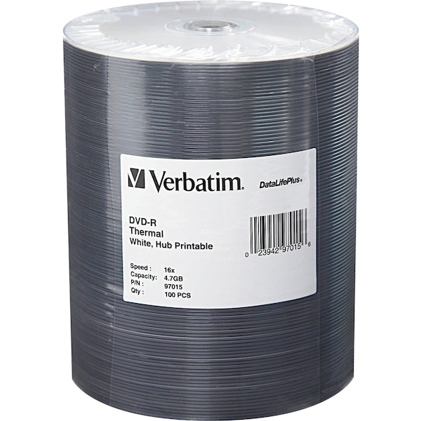 Verbatim Dvd-R 4.7Gb 16X Datalifeplus 100Pk Therm - 97015
