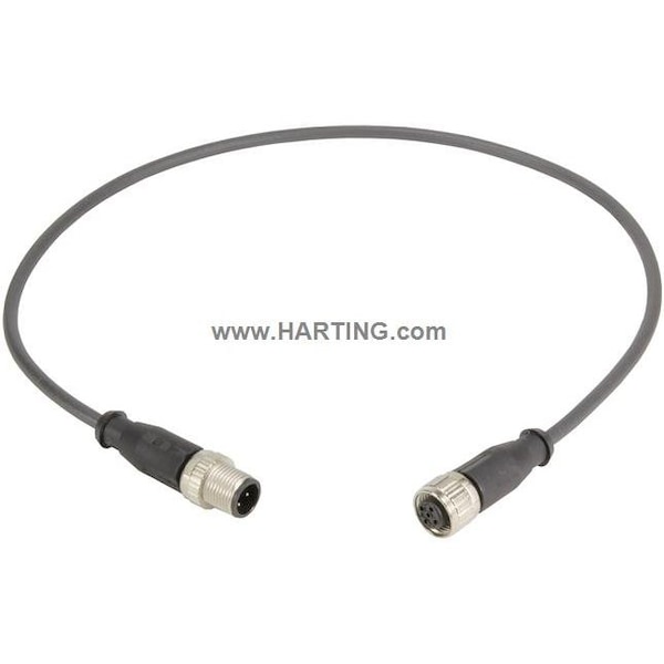 Cable Harting Cordset de 0.5 m, PUR, Negro - 21348485390005
