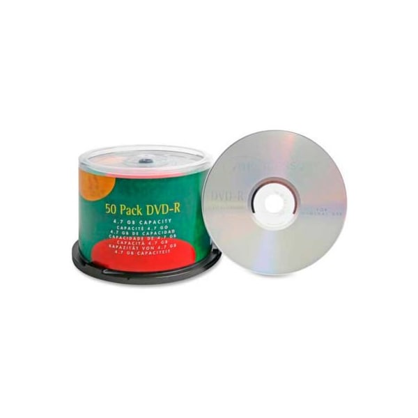 Compucessory Compucessory DVD-R, 35557, 16X Speed, 4.7GB, Branded, 50/Pk, Silver - 35557