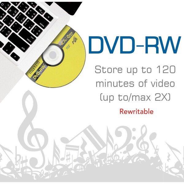 Maxell DVD+RW REWRITABLE 4.7GB UP TO 120 MIN RECORDING 15PK SPINDLE, 5PK - 635117