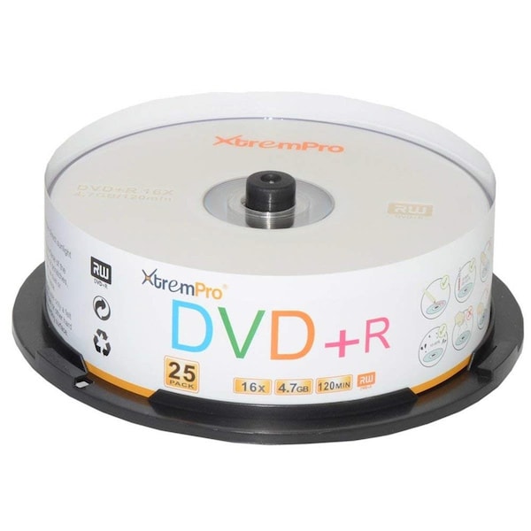 Abacus DVD-R 16X 4.7GB 120Min Recordable DVD Blank Discs in Spindle, 25PK - AB3497752