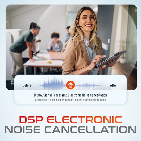 Delton 90X Ultralight Executive Wireless Noise Canceling Bluetooth Headset w/ Auto-Pair USB for Laptop/ PC - DBTHEAD90XBTDL