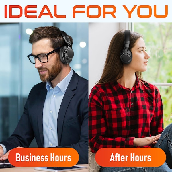 Delton M201D Wireless Computer Headset Stereo Bluetooth Headphones Over the Ear Comfort Cups w/ Microphone - DBHM201D